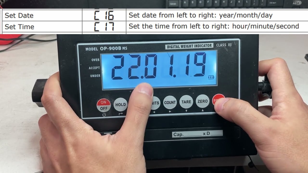 Date/Time/Print & Space Settings on OP900