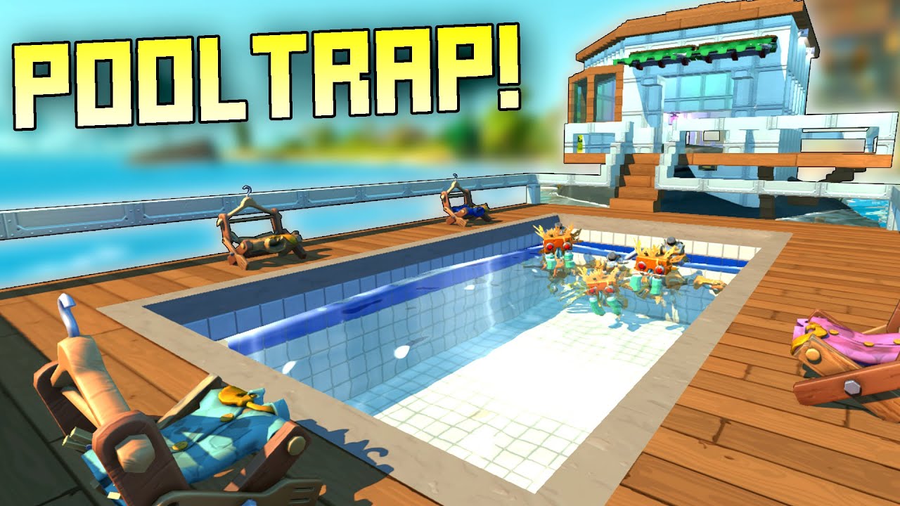 My Survival Base Gets a Pool, But It's Really A TRAP! - Scrap Mechanic Survival Mode [SMS 65]
