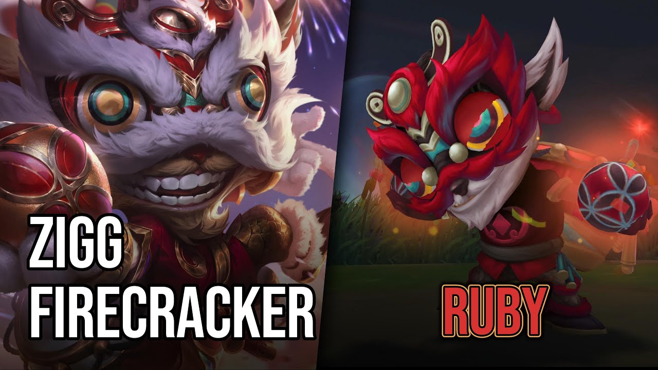 Firecracker Zigg Skin - Ruby | League of Legends | Chromas Skin