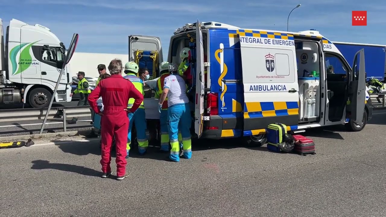 Accidente de moto A-4, km. 27 (Valdemoro).
