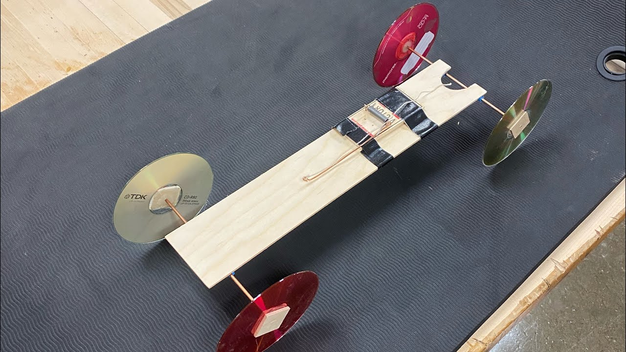 How to build a simple mousetrap car. Minimal materials and tools.