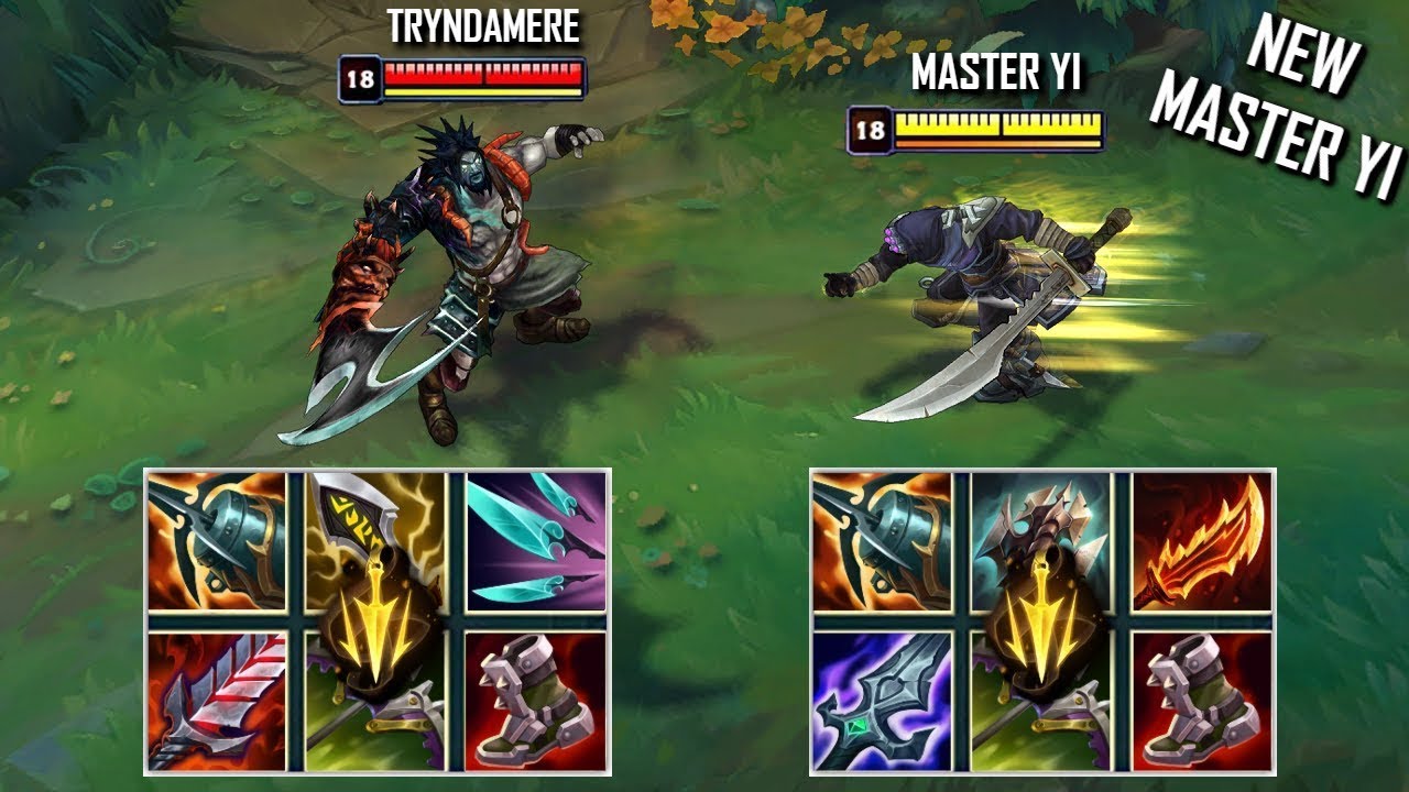 NEW MASTER YI vs TRYNDAMERE FULL BUILD FIGHTS & Best Pentakills!
