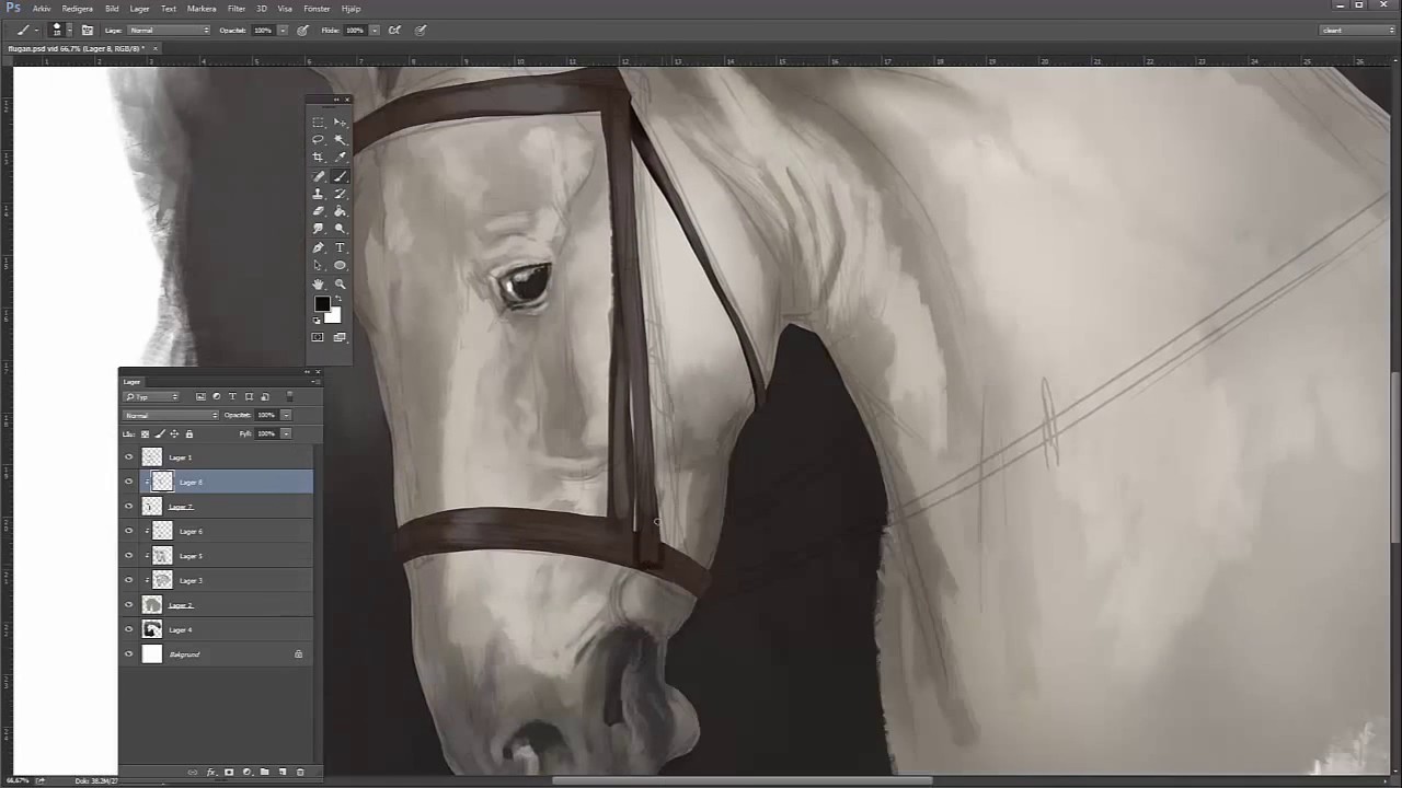 star stable speedpaint - grey thoroughbred