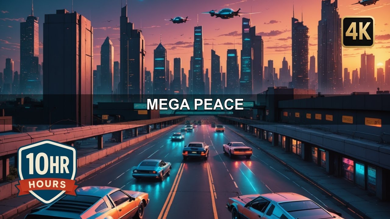Neon City Skyline | Stress Relief | 10 Hours