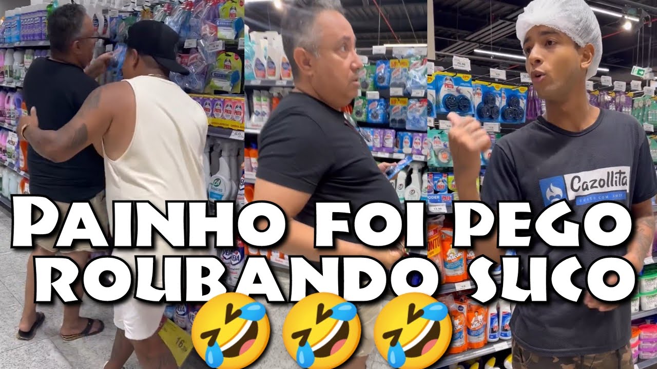 JR BOBINHO😨TROLLOU PAINHO E PAINHO FOI ABORDADO POR SEGURANÇA DO SUPERMERCADO COMO ROUBOU SUCO😱🤣