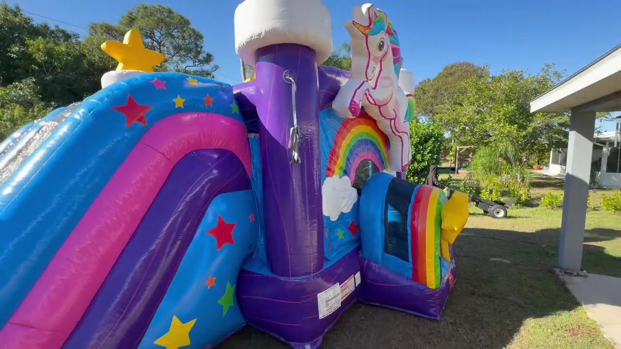 Unicorn Bounce house with slides