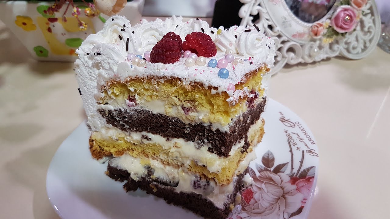 Tort cu Două Feluri de Blaturi și Cremă de Vanilie cu Zmeură | Prăjitura de la Bunica | Rețetă Nouă