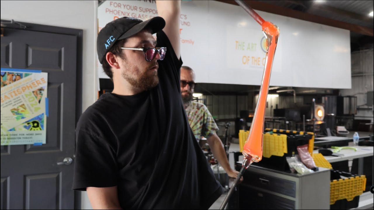 Glassblowing Color Techniques: Pulling Glass Cane