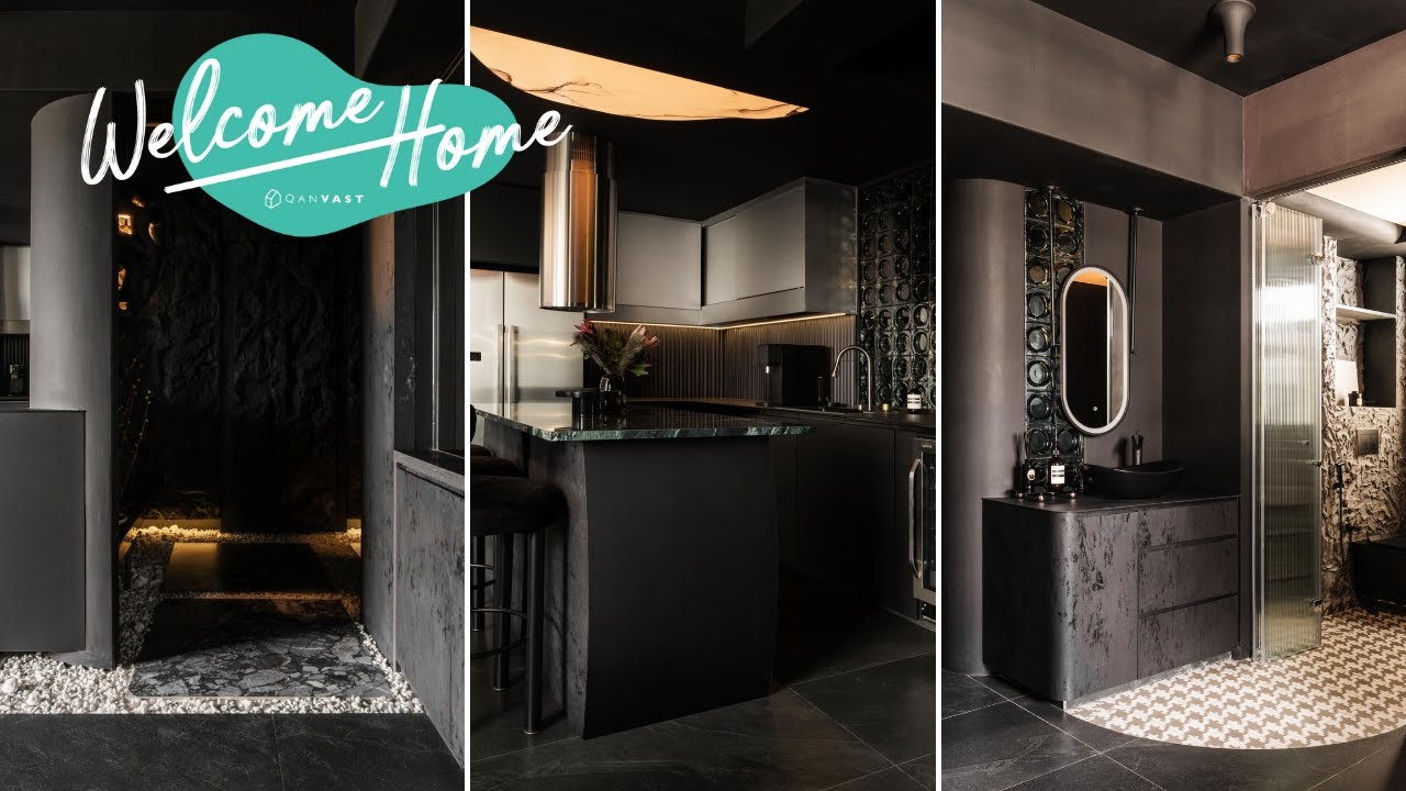 Inside an ID's Sophisticated, All-Black 4-room BTO | Qanvast Welcome Home Tours