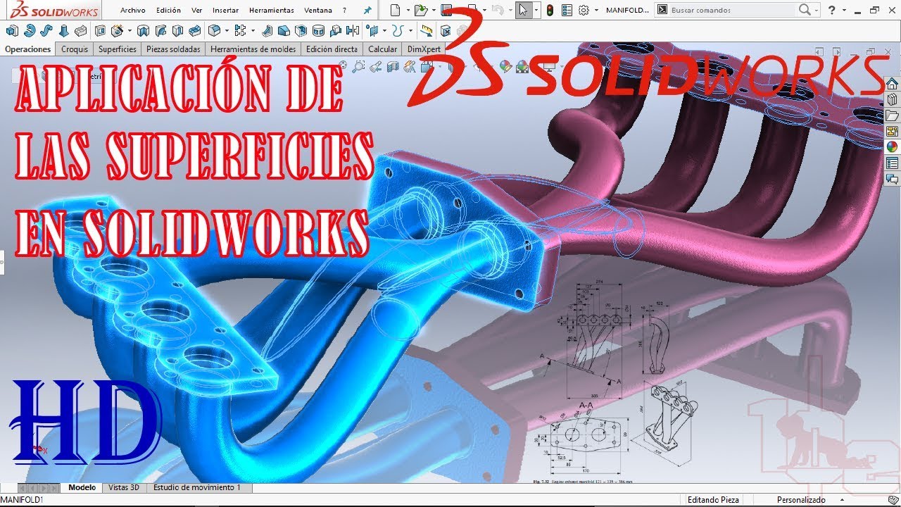 MANIFOLD CON SUPERFICIES EN SOLIDWORKS