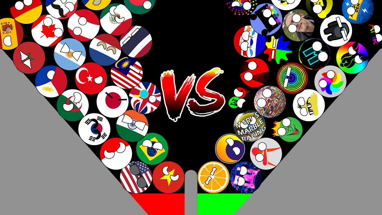 Will your favorite country win?🤔Countries VS Channels marble race (1.2K subs special)