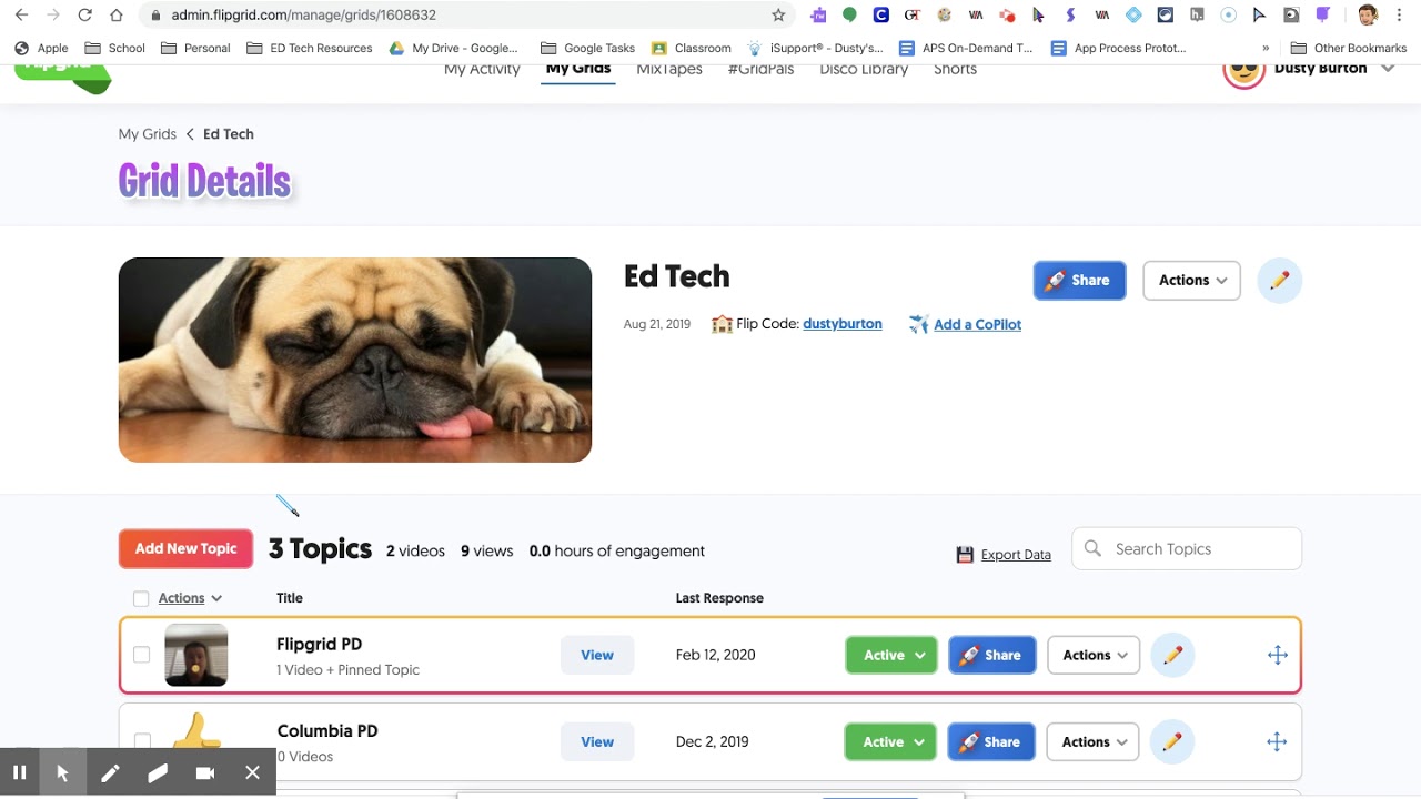 Flipgrid- Create Grid, Topic and post to google classroom