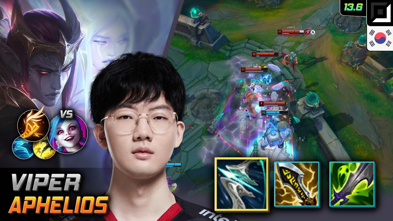 Viper Adc Aphelios Build Galeforce Fleet Footwork - Viper Aphelios Match Highlight - LOL KR 13.6