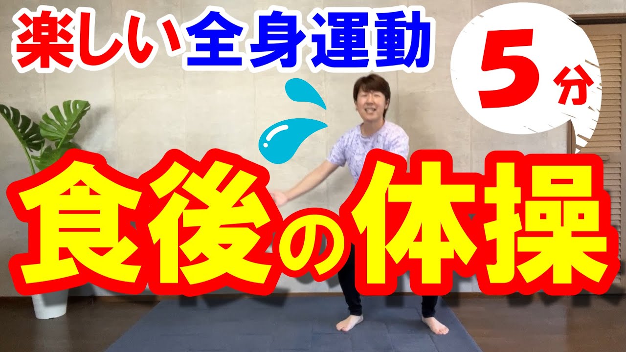 【食後の体操】楽しい全身運動５分！かんたん有酸素＋筋トレ！音楽に合わせるダイエット体操♪