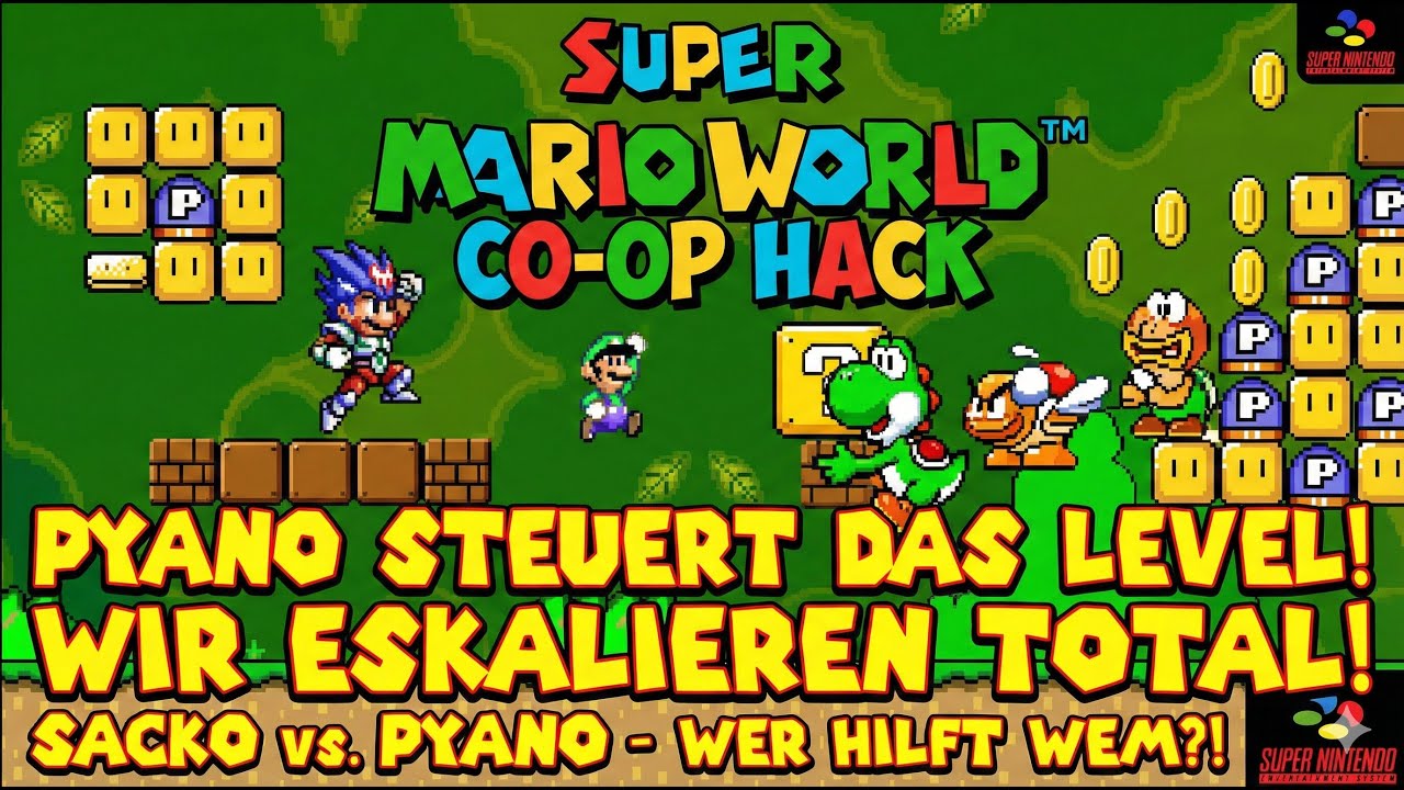 Pyano und Sacko spielen Super Mario World Co-op Quest