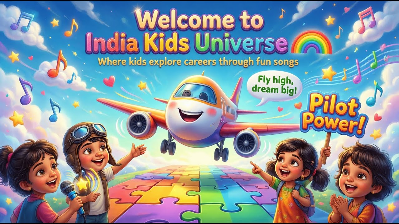 👨‍✈️ Pilot Song for Kids | Flying High Dreams | India Kids Universe