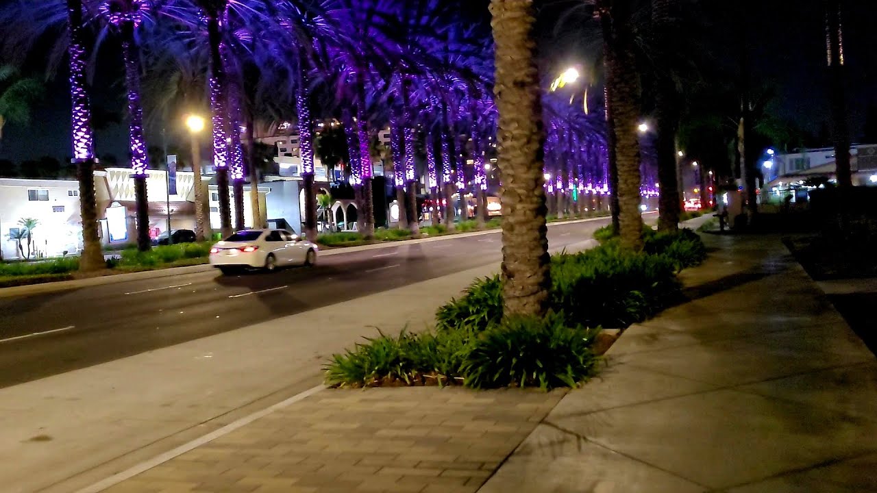 Midnight walking tour of Harbor Boulevard at Disneyland in Anaheim California