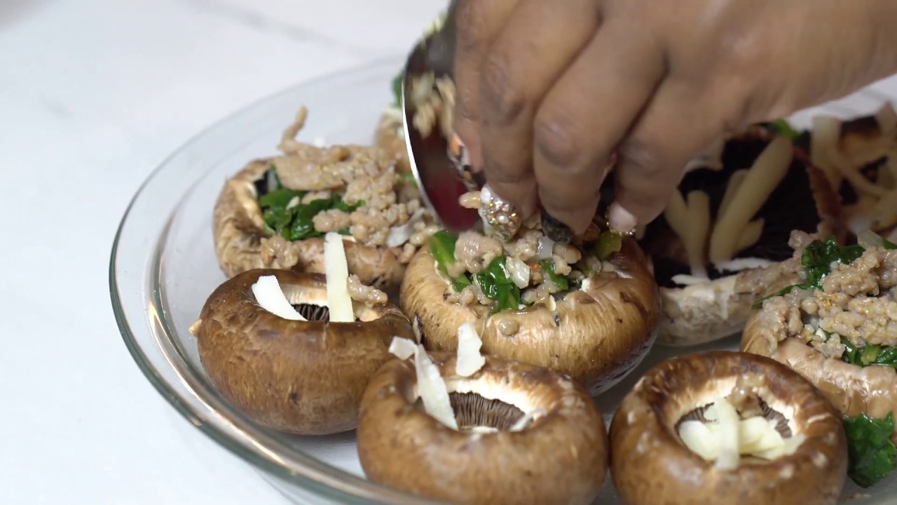 Stuffed Portabello Mushrooms make the perfect Holiday Appetizers