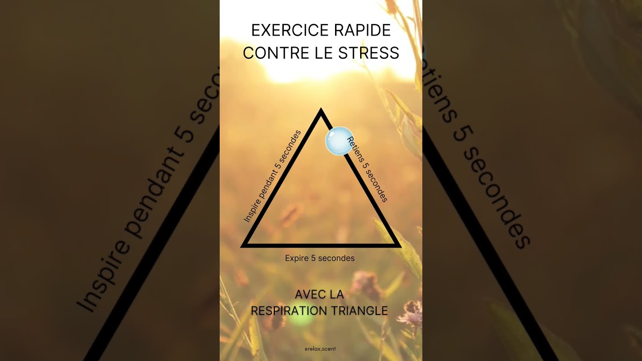 Faire la respiration triangle plusieurs fois, chaque jour peut vous aider à réduire le Stress!🧘‍♀️