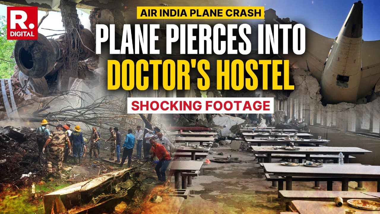 Ahmedabad Plane Crash: Plane Smashes Into Doctor's Hostel, Over 30 Students Run For Their Lives