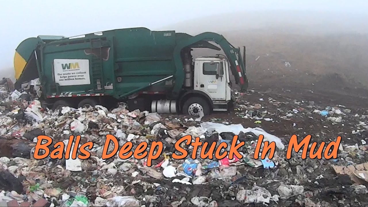 Garbage Trucks Stuck in the Mud at the Landfill - All Roll Off All Day - Nothing Broke!!!