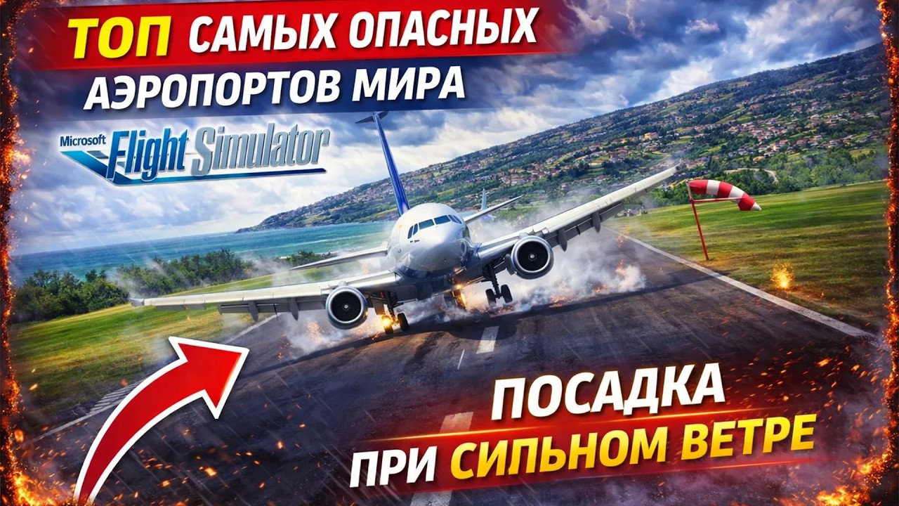 Madeira (LPMA) Посадка. Экстремальный Боковой Ветер. MSFS 2020