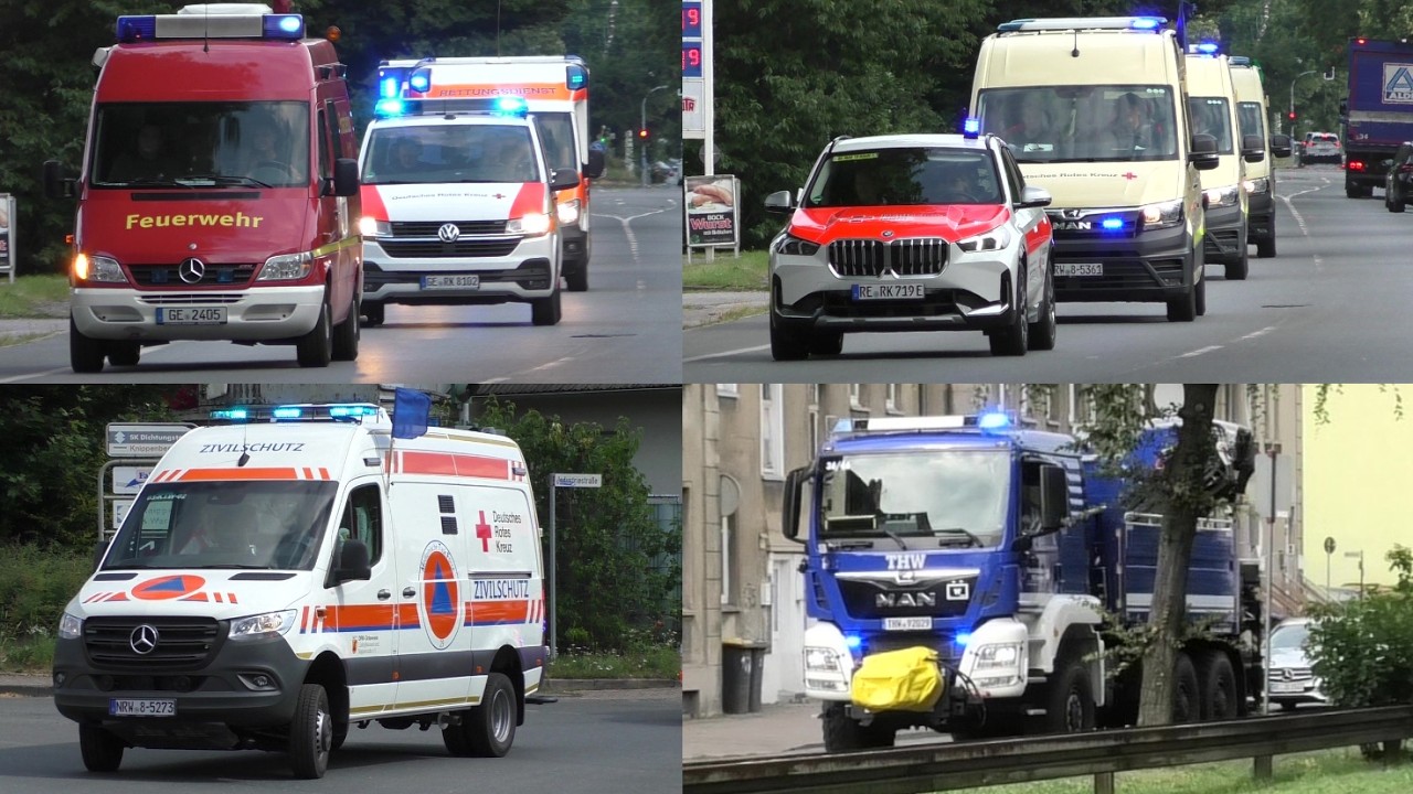 [BOMBENENTSCHÄRFUNG, EVAKUIERUNG] Einsatzfahrten von Feuerwehr, THW & Rettungsdienst in Datteln