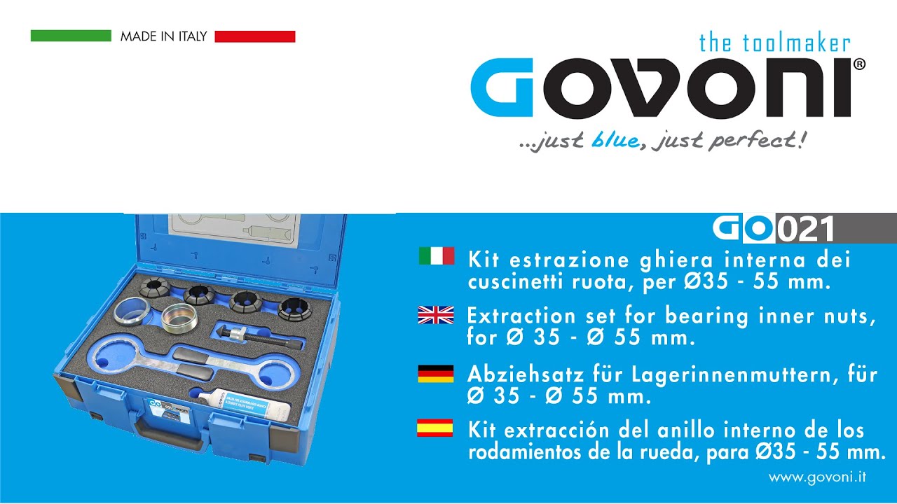 GO021 - Wheel bearing inner nut ring extractor set, for Ø35 - 55 mm.