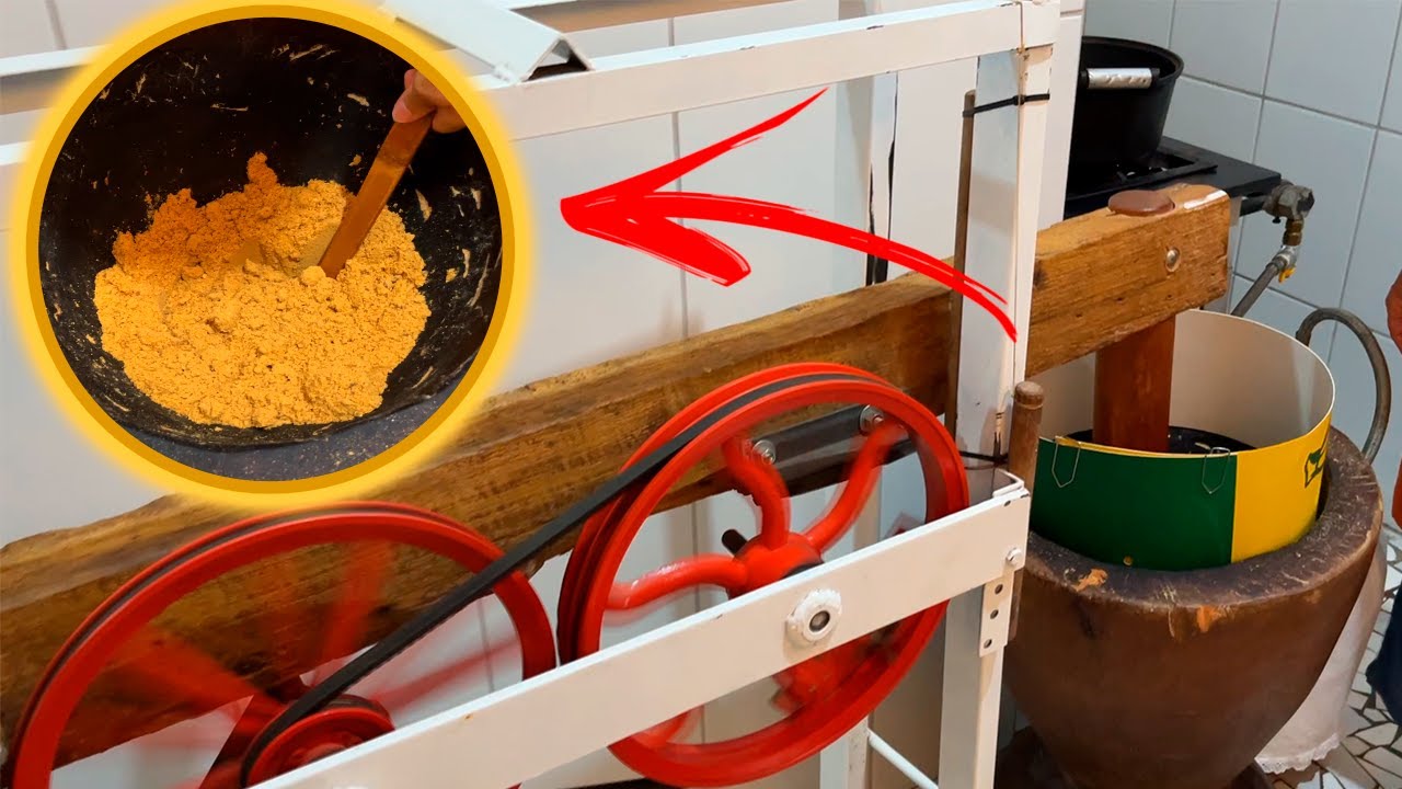 PAÇOCA DE AMENDOIM FEITA NO PILÃO COM MONJOLO ARTESANAL