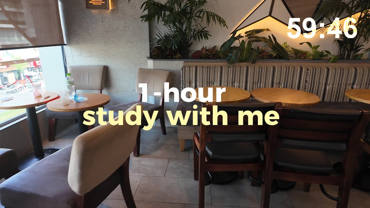 🍃 STUDY WITH ME | Học Bài 1 Tiếng Ở Quán Cà Phê ☕ | meryl_here