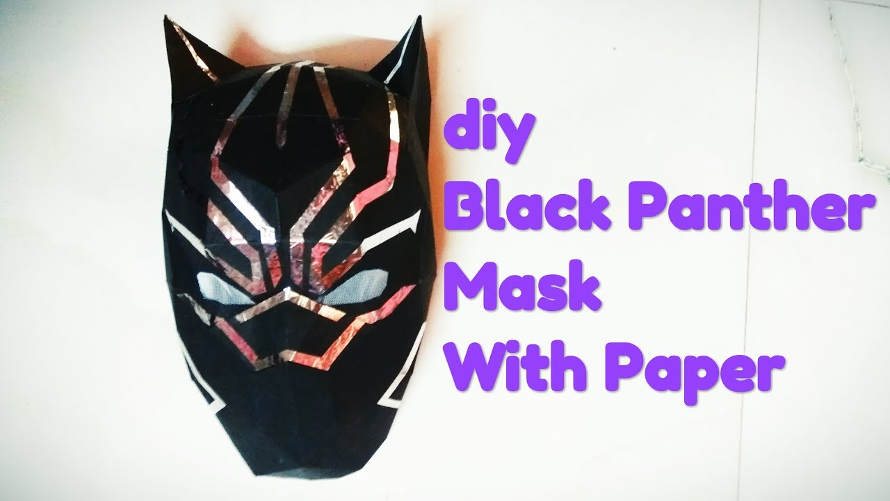 diy Black panther mask making with paper
