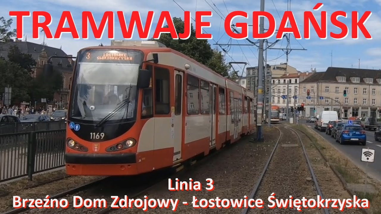 Tramwaje Gdańsk. Linia 3 Brzeźno Dom Zdrojowy - Łostowice Świętokrzyska./Line 3 in Gdańsk - CABVIEW