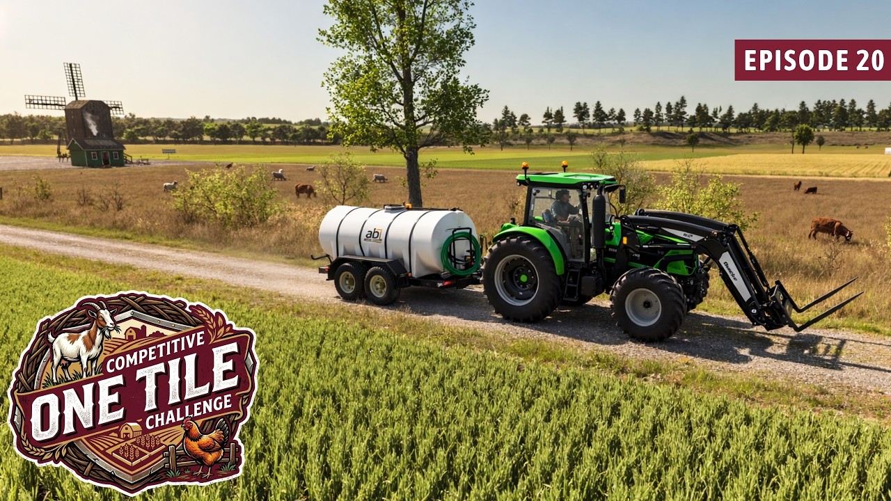 We upgraded the water tank & mowing begins | One Tile Challenge on Farmlands - Farming Simulator 25