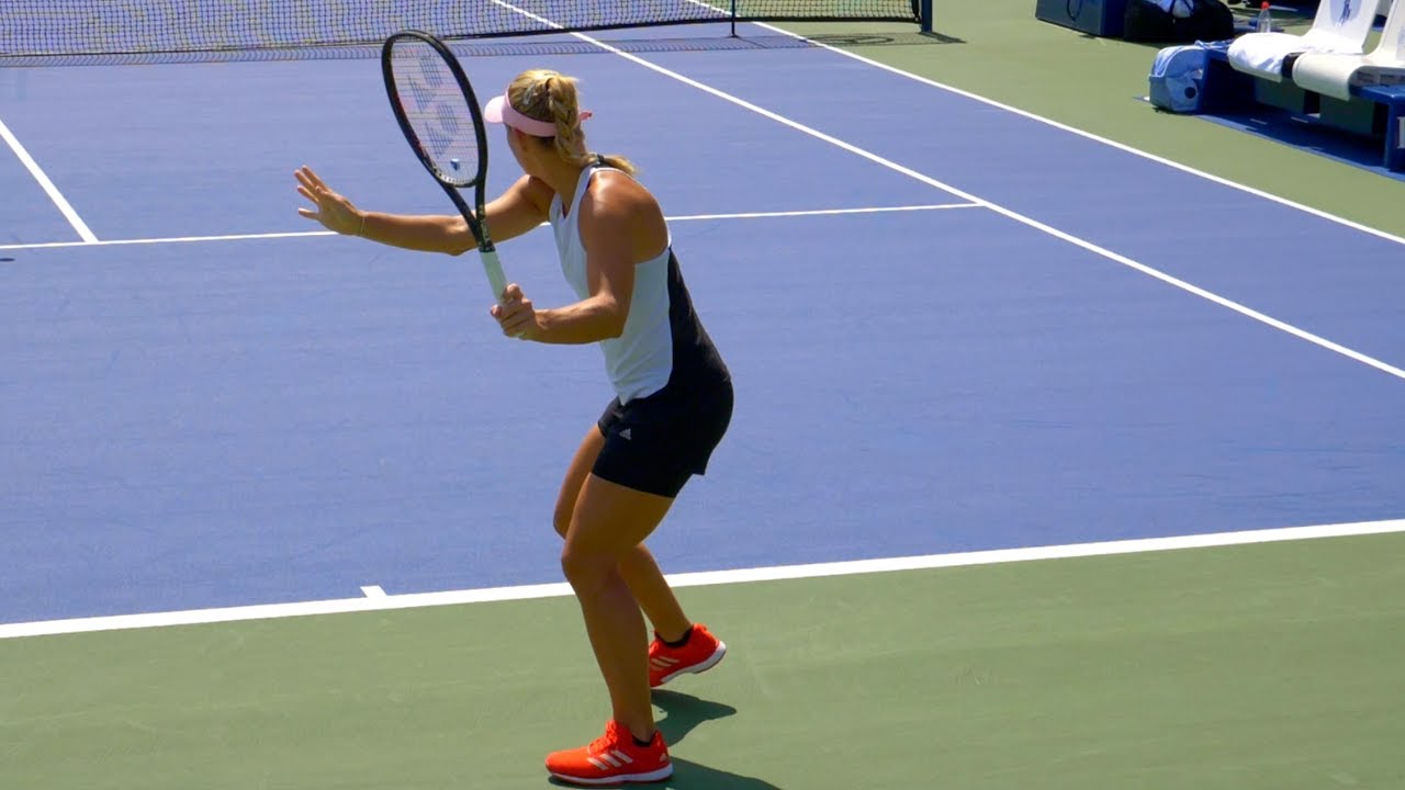 Angelique Kerber Slow Motion Court Level View - WTA Forehand and Backhand Tennis Technique