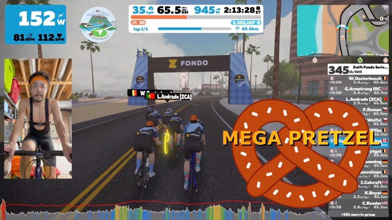 MEGA PRETZEL ALMOST BROKE ME! / Zwift Ultima Fondo (Feb 2021) // Zwift Event