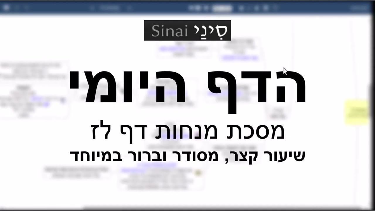 הדף היומי של אתר סיני - מנחות דף לז - שיעור קצר וברור במיוחד מאת אורי בריליאנט