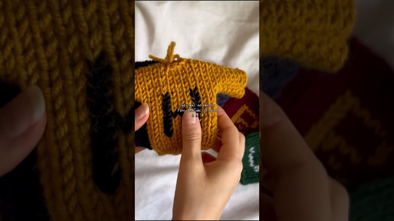 FREE Tutorial Christmas ornaments #knitting #knittingtutorial #knit #weasleysweater #potterhead