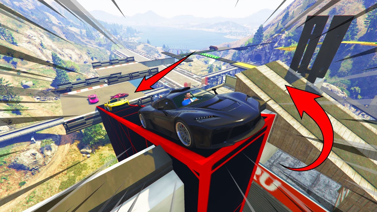 🔵 97.699% Impossible Car Parkour Race GTA 5