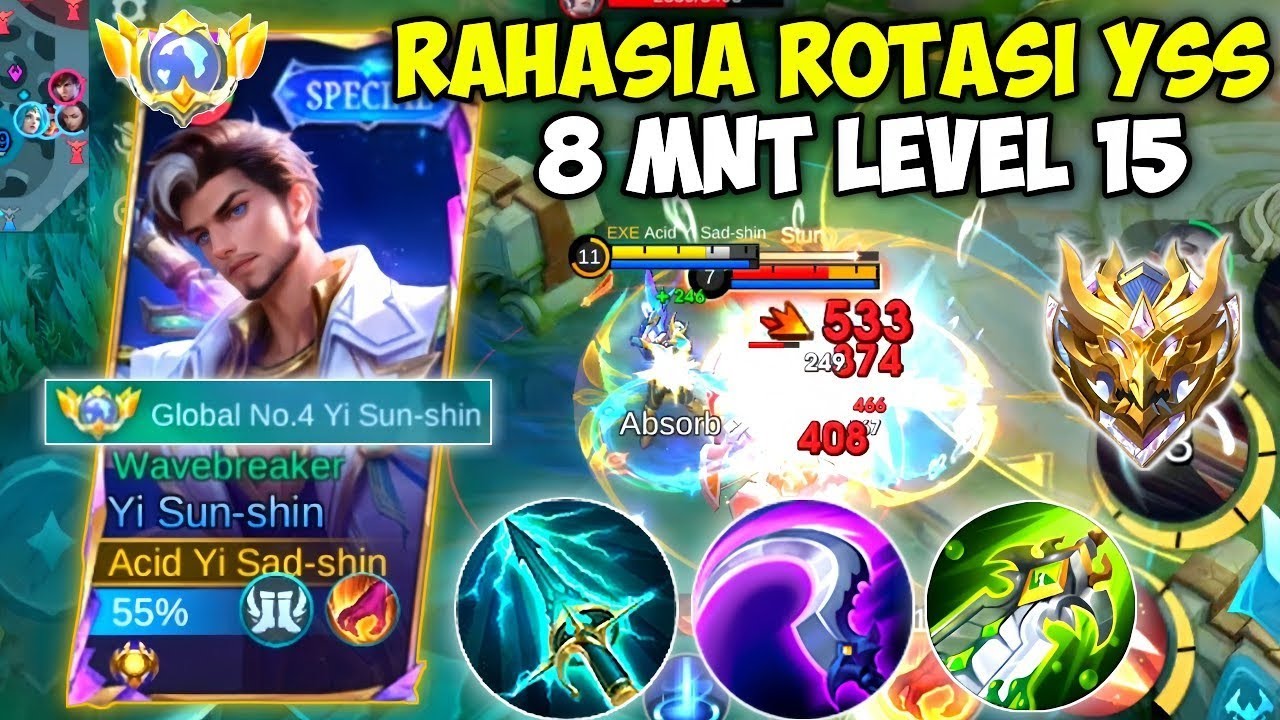 TUTORIAL AGRESIF 1 VS 5 YSS!! CARA CEPAT ROTASI YSS SAAT POSISI KALAH VS HERO OP TOP GLOBAL YSS