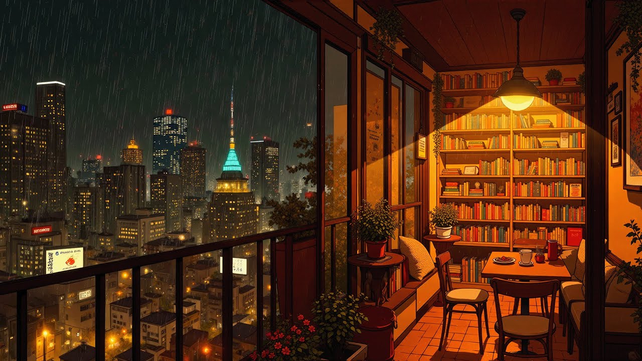 Reading Alone on a Rainy Night 📖 Lofi City of Love 📚  Deep Focus Soft Rain for Work, Calm, Sleep