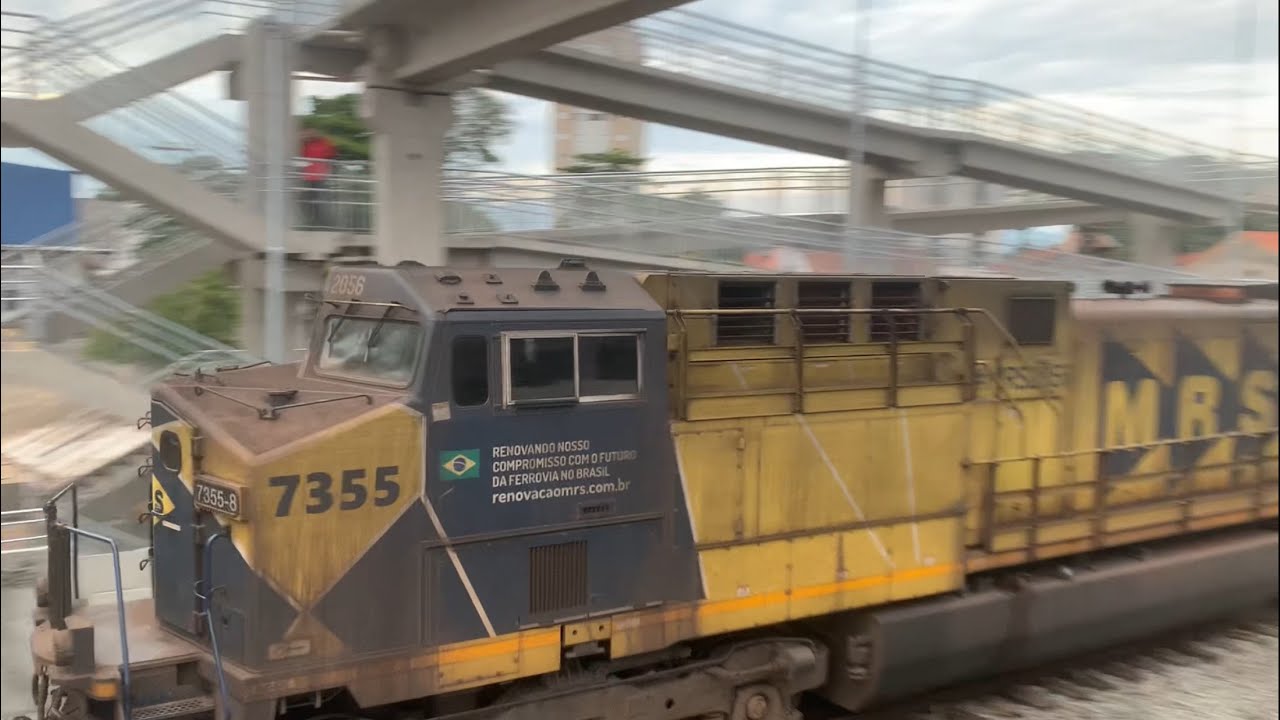 TREM DA MRS PASSANDO EM TAUBATÉ COM DUPLA DE AC44i 7334-5 e 7355-8 DA RENOVAÇÃO DA CONSESSÃO!