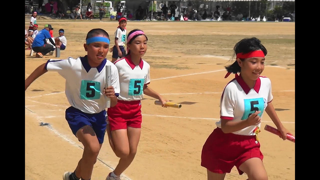糸満市立米須小学校運動会　5・6年生のリレー　H26.9.21