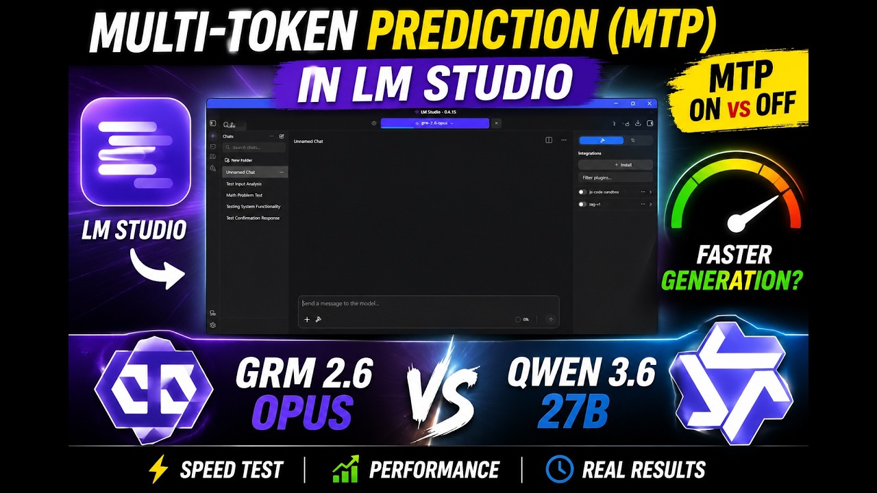LM Studio MTP Token Speed Test | GRM 2.6 & Qwen 3.6 27B