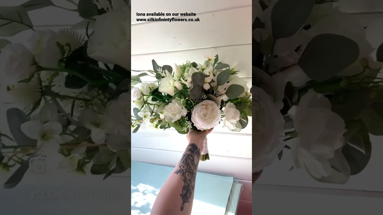 White ivory artificial wedding bouquet 💐