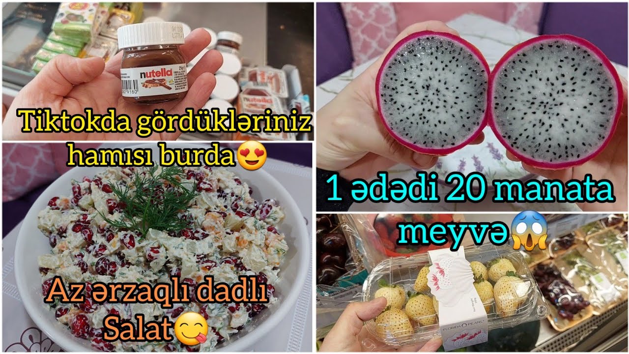 Tiktokerlərin getdiyi O marketə getdim 🛒 Qiymətlər məni şoka saldı😱 Ənn ləzzətli bayram salatı 👍😋