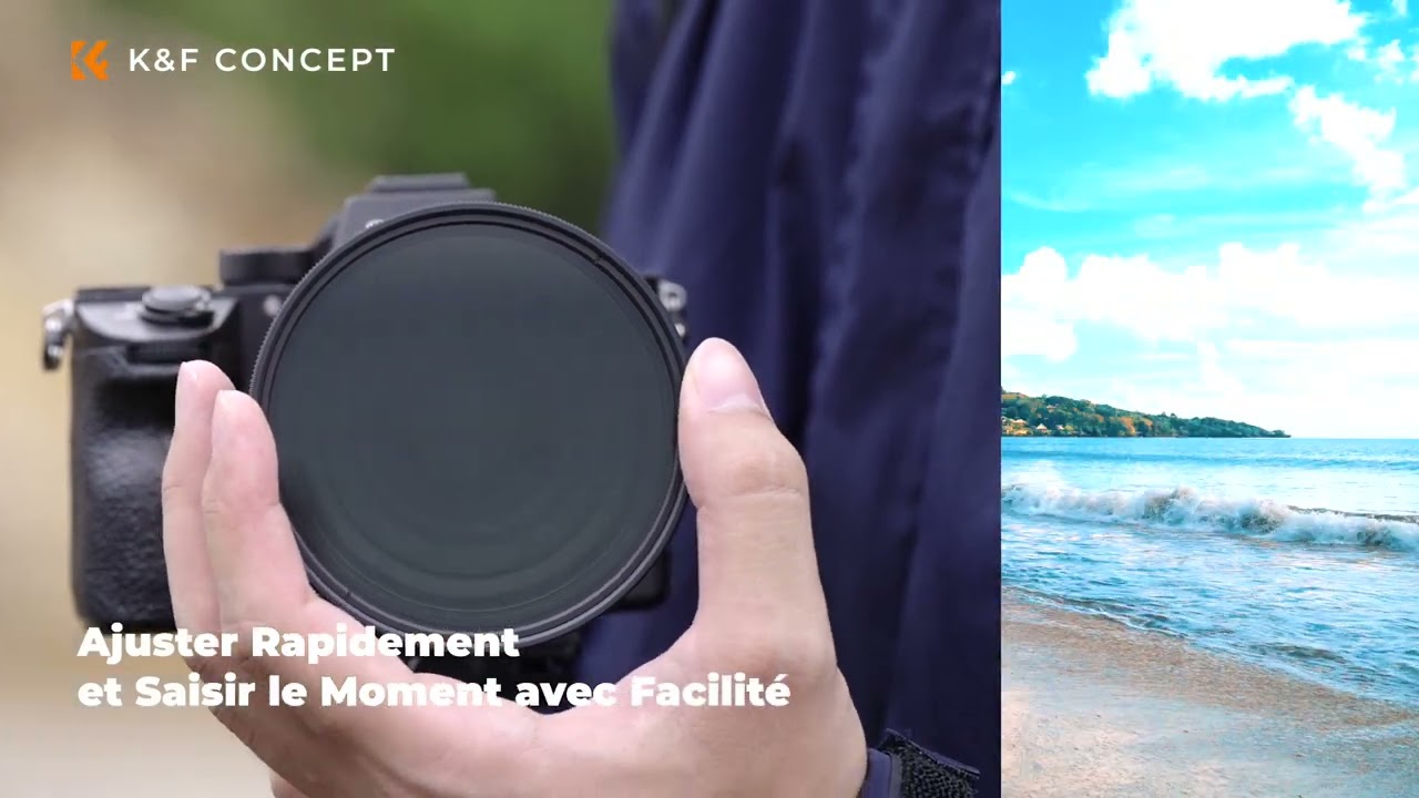 K&F Concept Filtre ND Variable ND2-ND400 (1-9 f-stops) Ultra-mince S&eacute;rie Nano B