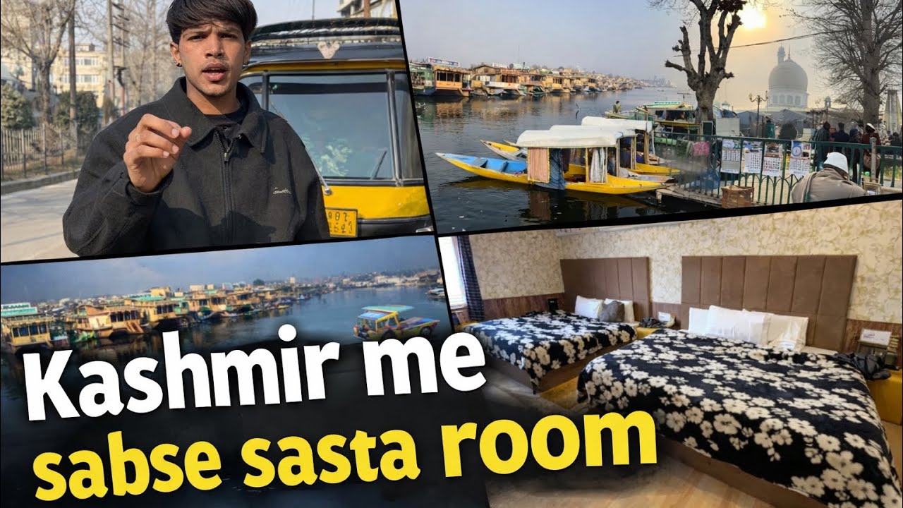 Kashmir me Dal Lake Ke Paas Itne Saste Me Room? Srinagar hazratbal dargah kese jay 😍👆🏻