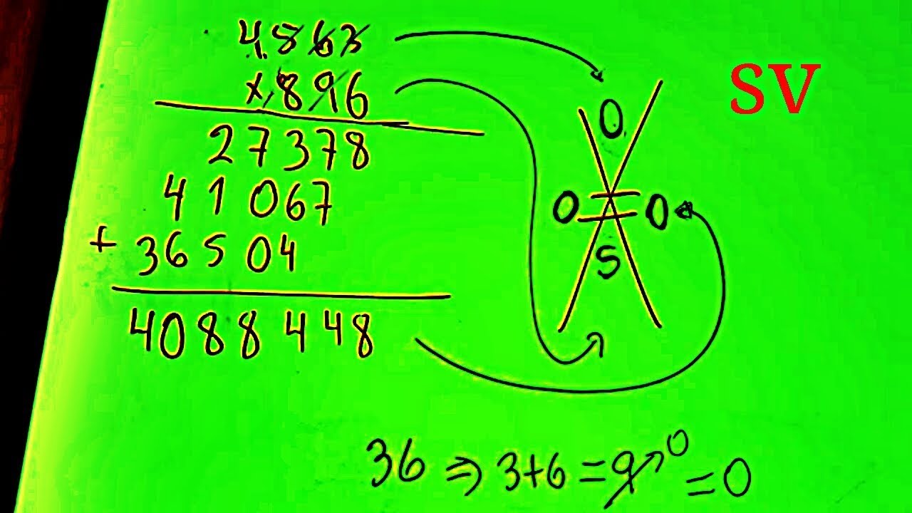PUEBA DE LA EXCLUSION DEL 9 NUEVE EN LA MULTIPLICACION METODO DIRECTO