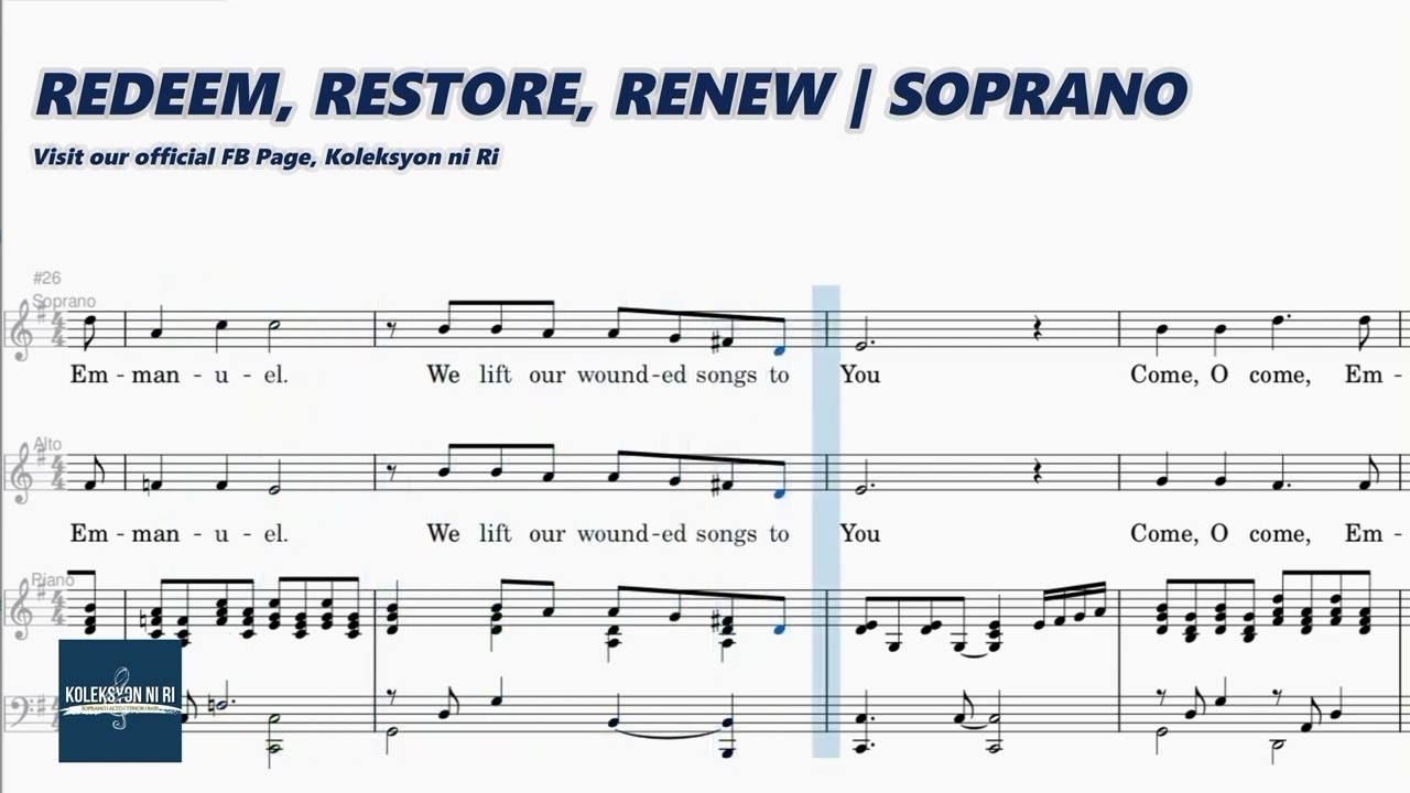 Redeem, Restore, Renew | Soprano | Vocal Guide by Sis. Sarah Macabali
