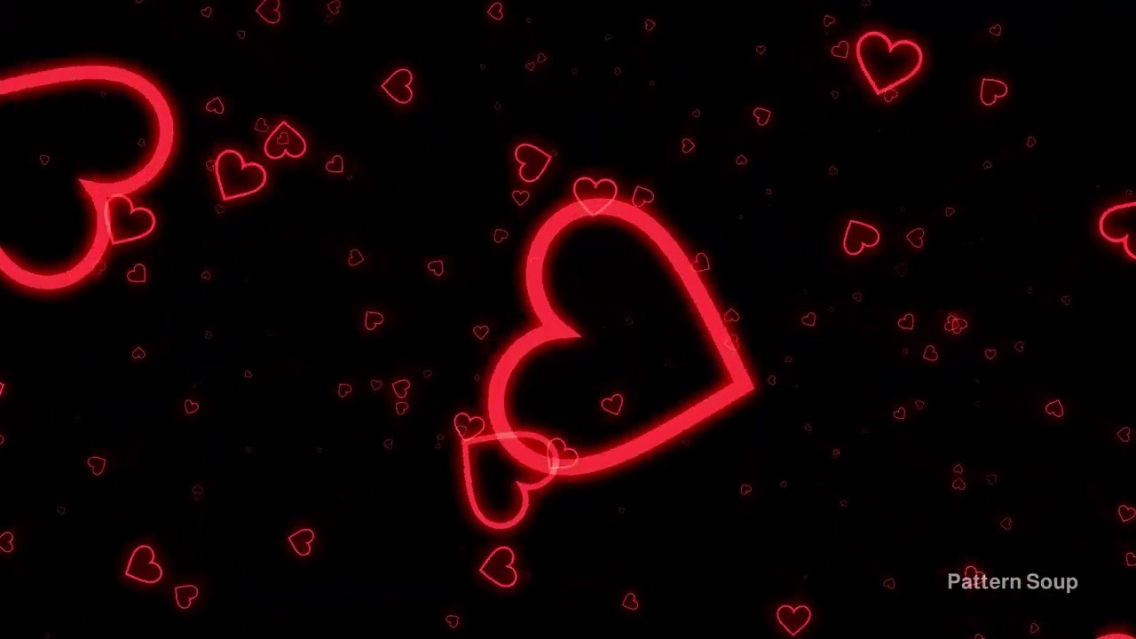 Red Glowing Hearts ❤️ | Romantic Ambient Animation